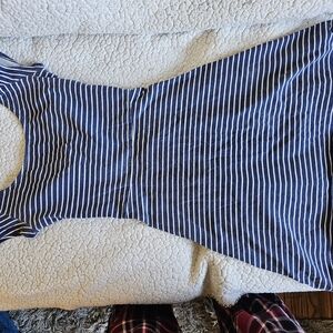 Striped Blue and White Sleeveless Dress